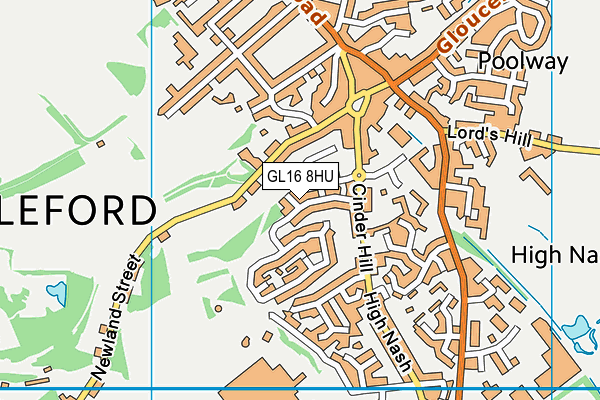 GL16 8HU map - OS VectorMap District (Ordnance Survey)