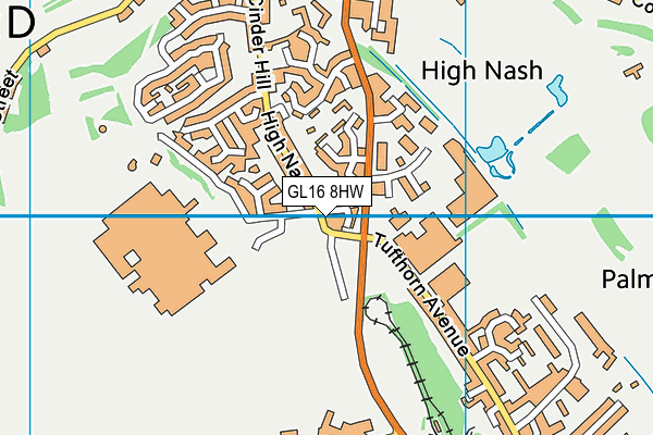 GL16 8HW map - OS VectorMap District (Ordnance Survey)