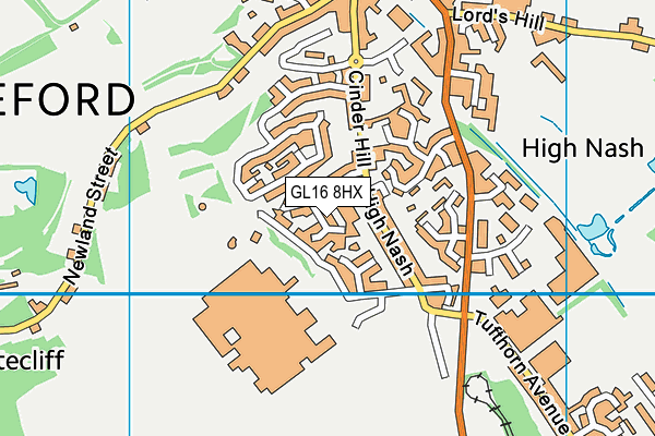GL16 8HX map - OS VectorMap District (Ordnance Survey)