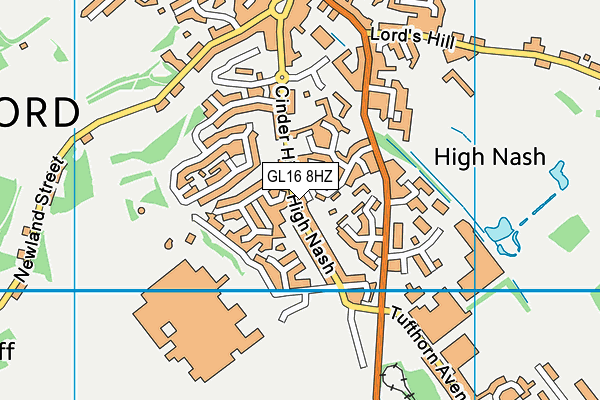GL16 8HZ map - OS VectorMap District (Ordnance Survey)