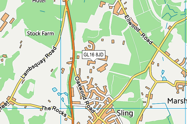 GL16 8JD map - OS VectorMap District (Ordnance Survey)