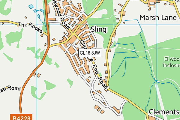 GL16 8JW map - OS VectorMap District (Ordnance Survey)