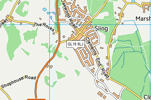 GL16 8LJ map - OS VectorMap District (Ordnance Survey)