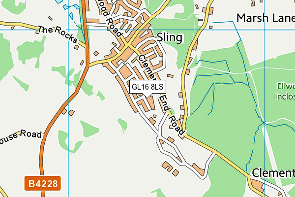 GL16 8LS map - OS VectorMap District (Ordnance Survey)