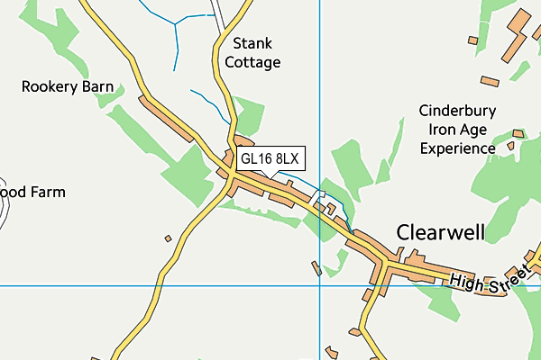 GL16 8LX map - OS VectorMap District (Ordnance Survey)