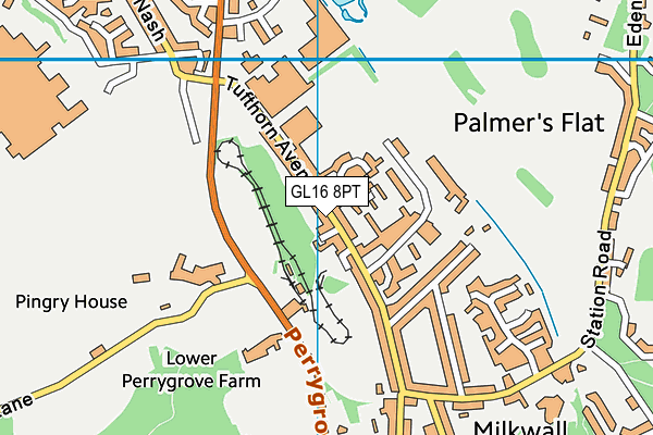 GL16 8PT map - OS VectorMap District (Ordnance Survey)
