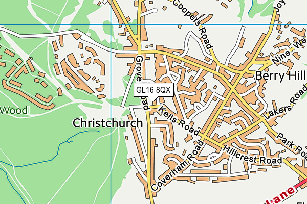 GL16 8QX map - OS VectorMap District (Ordnance Survey)