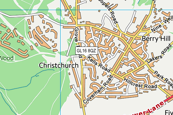 GL16 8QZ map - OS VectorMap District (Ordnance Survey)
