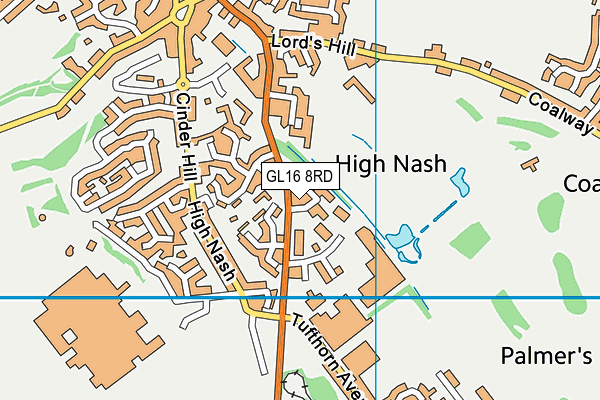 GL16 8RD map - OS VectorMap District (Ordnance Survey)