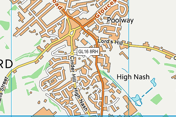 GL16 8RH map - OS VectorMap District (Ordnance Survey)