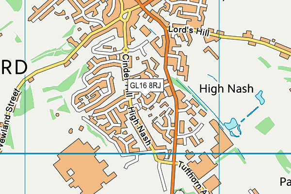 GL16 8RJ map - OS VectorMap District (Ordnance Survey)