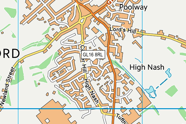GL16 8RL map - OS VectorMap District (Ordnance Survey)