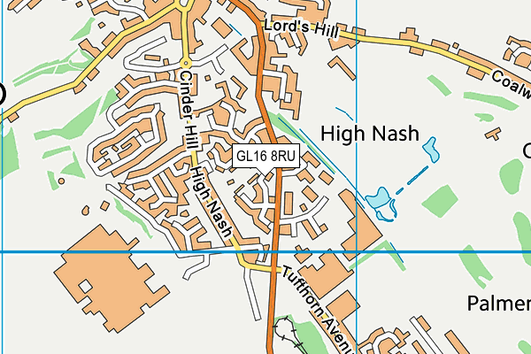 GL16 8RU map - OS VectorMap District (Ordnance Survey)