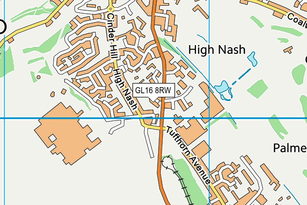 GL16 8RW map - OS VectorMap District (Ordnance Survey)