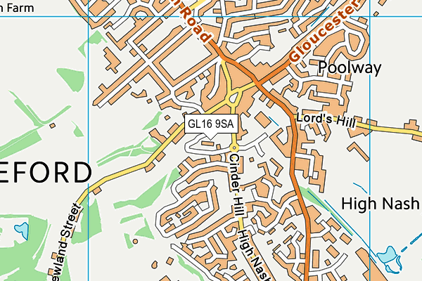 GL16 9SA map - OS VectorMap District (Ordnance Survey)