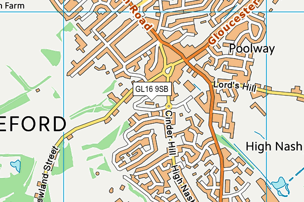 GL16 9SB map - OS VectorMap District (Ordnance Survey)