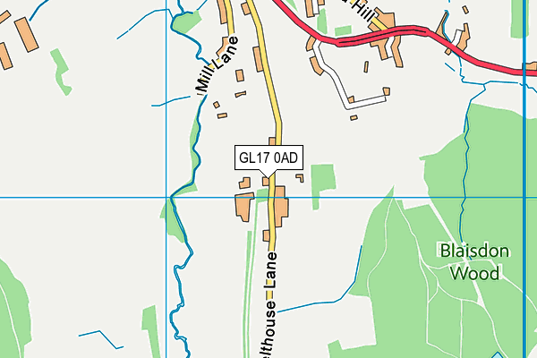 GL17 0AD map - OS VectorMap District (Ordnance Survey)