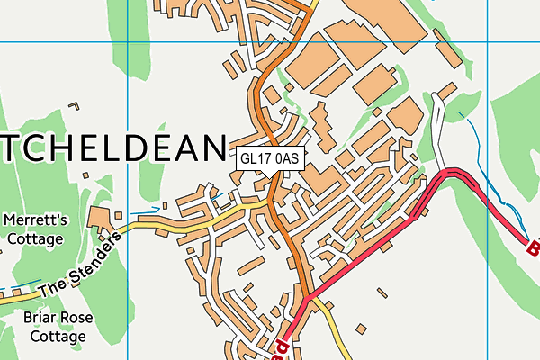 GL17 0AS map - OS VectorMap District (Ordnance Survey)