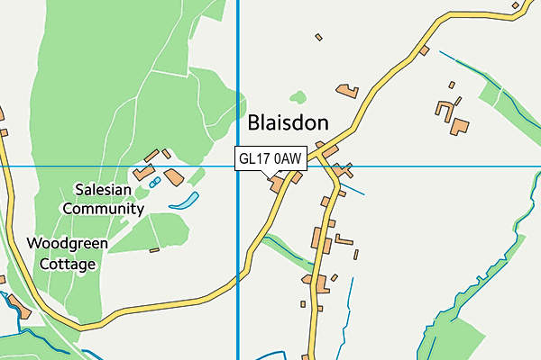 GL17 0AW map - OS VectorMap District (Ordnance Survey)