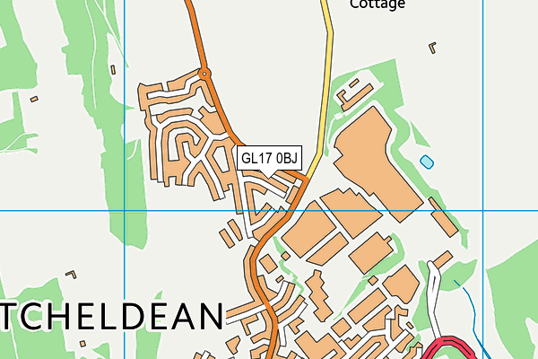 GL17 0BJ map - OS VectorMap District (Ordnance Survey)