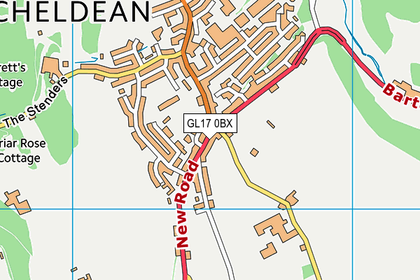 GL17 0BX map - OS VectorMap District (Ordnance Survey)