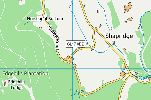 GL17 0DZ map - OS VectorMap District (Ordnance Survey)