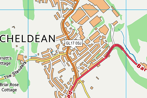 GL17 0SJ map - OS VectorMap District (Ordnance Survey)