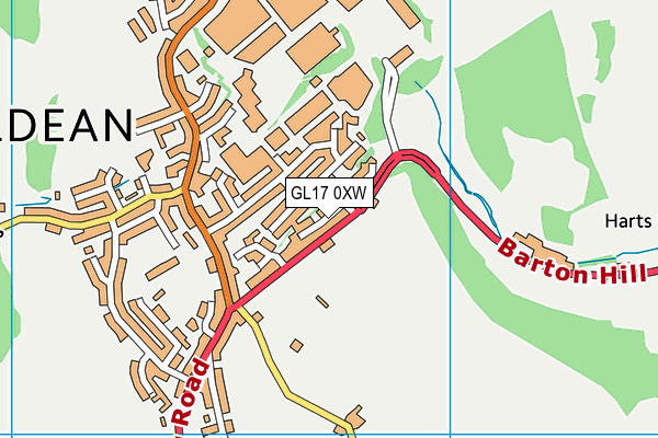 GL17 0XW map - OS VectorMap District (Ordnance Survey)