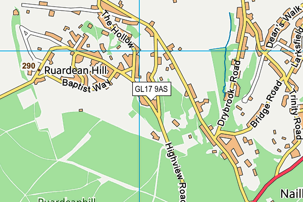 GL17 9AS map - OS VectorMap District (Ordnance Survey)