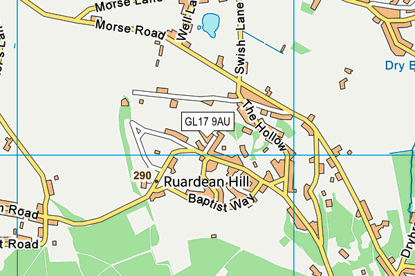 GL17 9AU map - OS VectorMap District (Ordnance Survey)