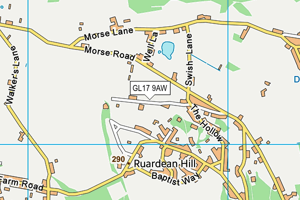 GL17 9AW map - OS VectorMap District (Ordnance Survey)