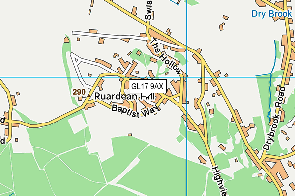 GL17 9AX map - OS VectorMap District (Ordnance Survey)