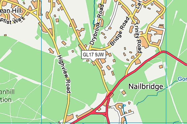 GL17 9JW map - OS VectorMap District (Ordnance Survey)