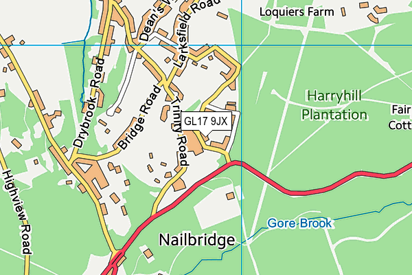 GL17 9JX map - OS VectorMap District (Ordnance Survey)