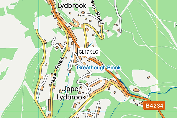 Lydbrook Recreation Ground map (GL17 9LG) - OS VectorMap District (Ordnance Survey)