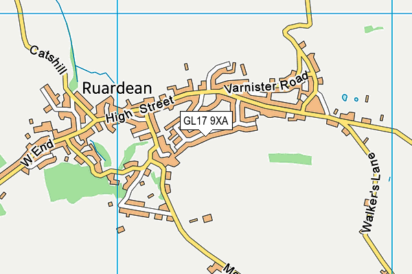 GL17 9XA map - OS VectorMap District (Ordnance Survey)