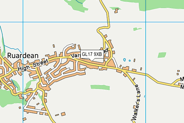 Ruardean Memorial Ground map (GL17 9XB) - OS VectorMap District (Ordnance Survey)
