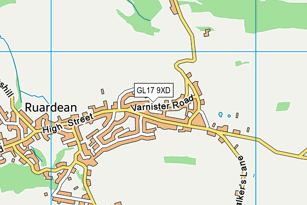 GL17 9XD map - OS VectorMap District (Ordnance Survey)