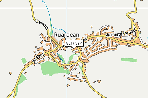 GL17 9YP map - OS VectorMap District (Ordnance Survey)