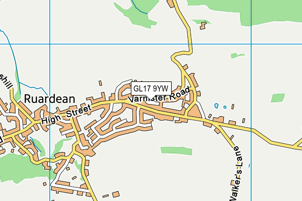 GL17 9YW map - OS VectorMap District (Ordnance Survey)