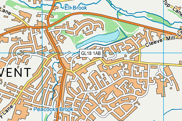 GL18 1AB map - OS VectorMap District (Ordnance Survey)