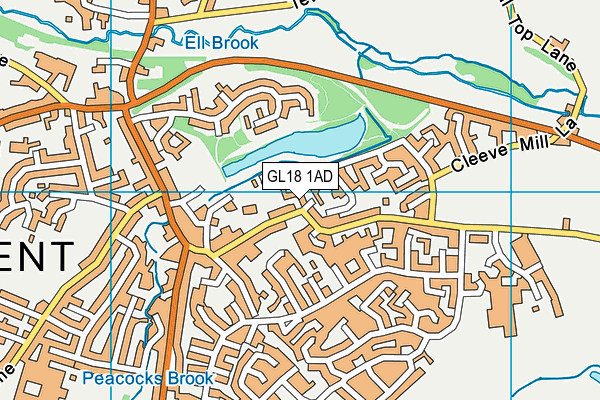 GL18 1AD map - OS VectorMap District (Ordnance Survey)