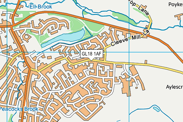 GL18 1AF map - OS VectorMap District (Ordnance Survey)