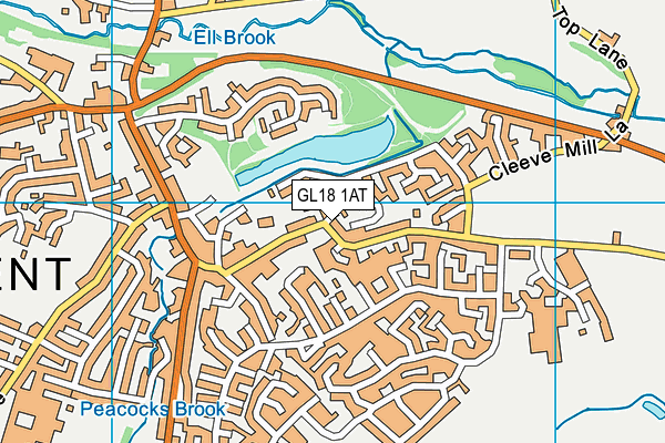GL18 1AT map - OS VectorMap District (Ordnance Survey)