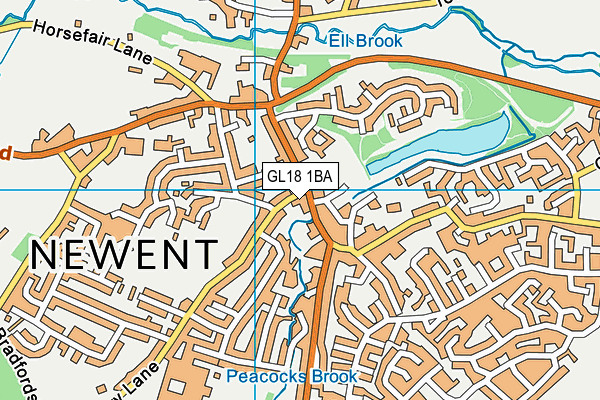 GL18 1BA map - OS VectorMap District (Ordnance Survey)