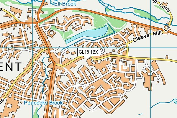 GL18 1BX map - OS VectorMap District (Ordnance Survey)