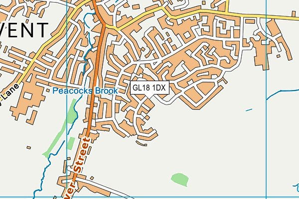 GL18 1DX map - OS VectorMap District (Ordnance Survey)