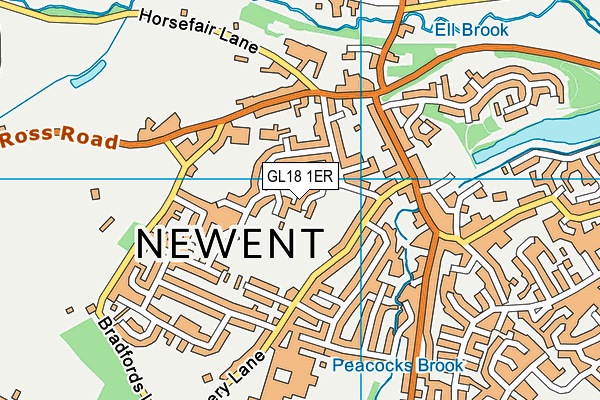 GL18 1ER map - OS VectorMap District (Ordnance Survey)