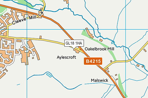 GL18 1HA map - OS VectorMap District (Ordnance Survey)