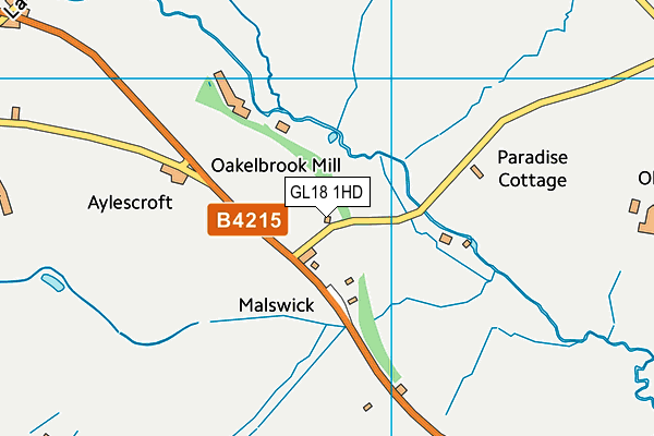 GL18 1HD map - OS VectorMap District (Ordnance Survey)